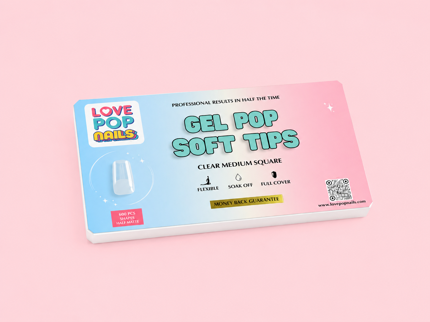 Gel Pop Soft Tips (Clear Medium Square)
