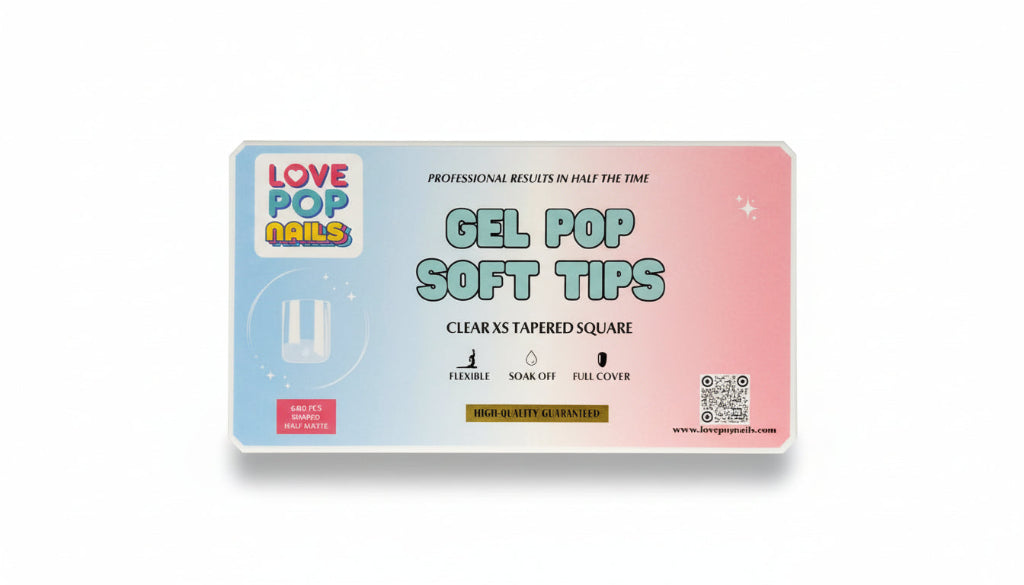 Gel Pop Soft Tips (Clear XS Tapered Square)