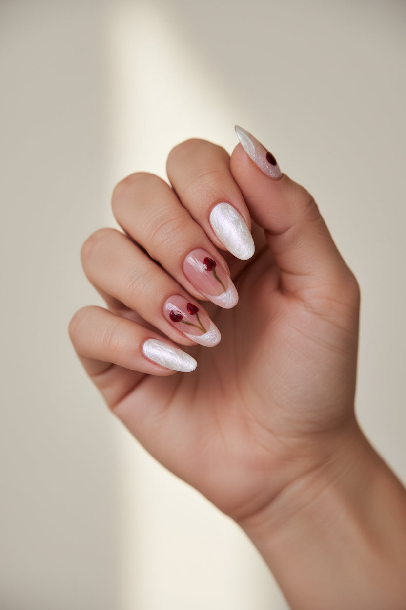 Sweet Cherry French Tips